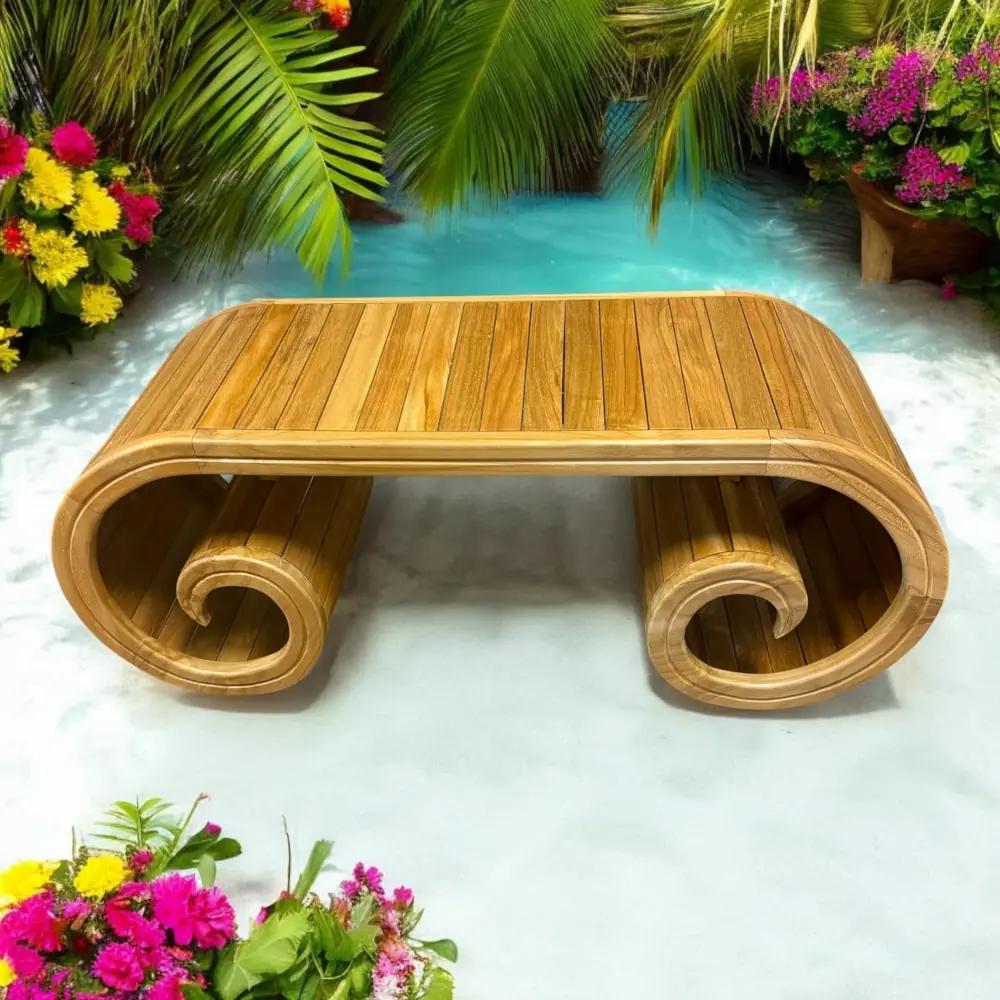 Small teak bench